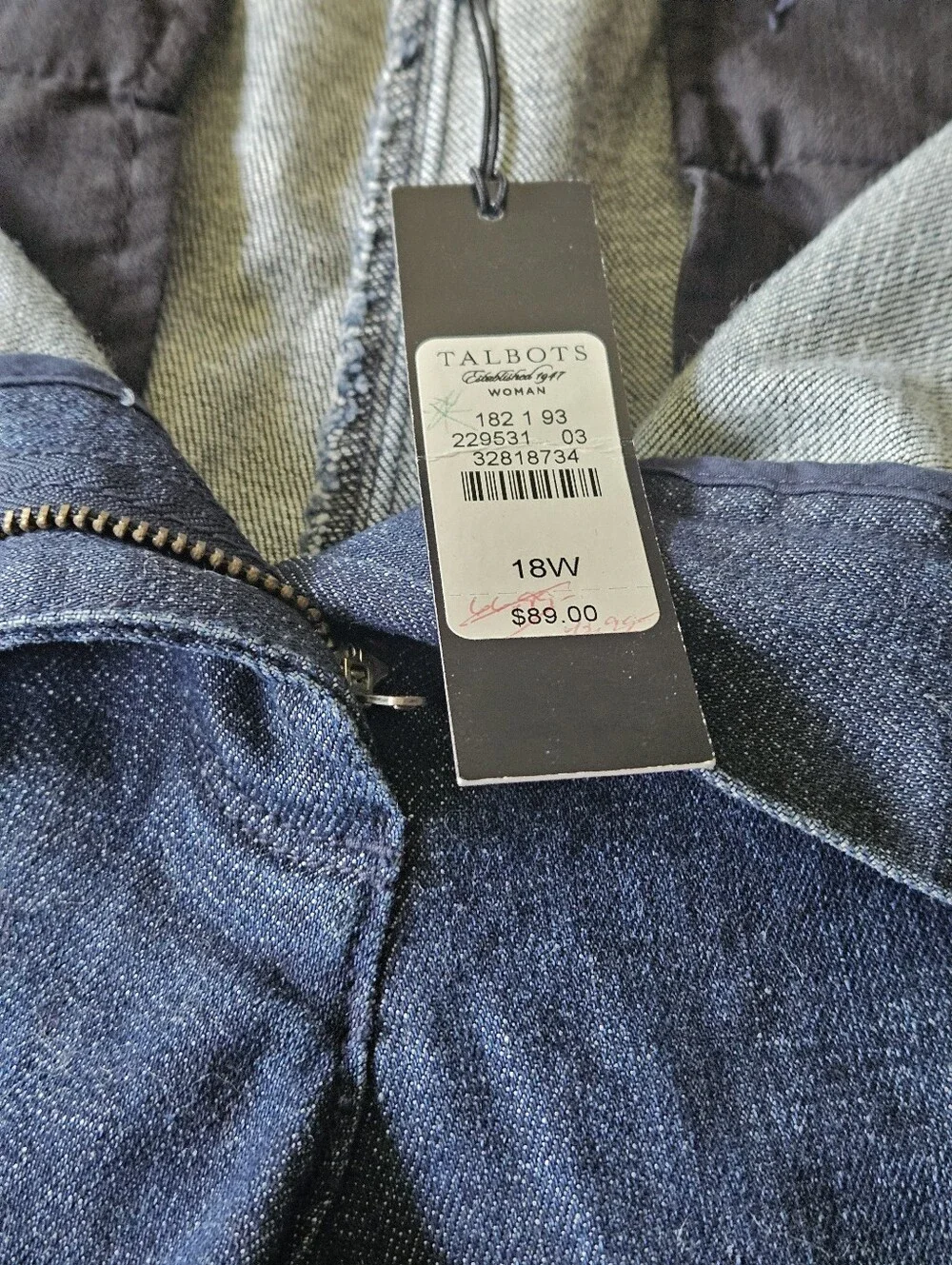 Talbots 18W Wide Leg Trouser Jeans NWT Dark Wash Cotton Blend